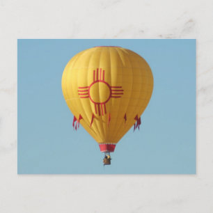 Zia Sun Symbol Hot Air Balloon Postcard