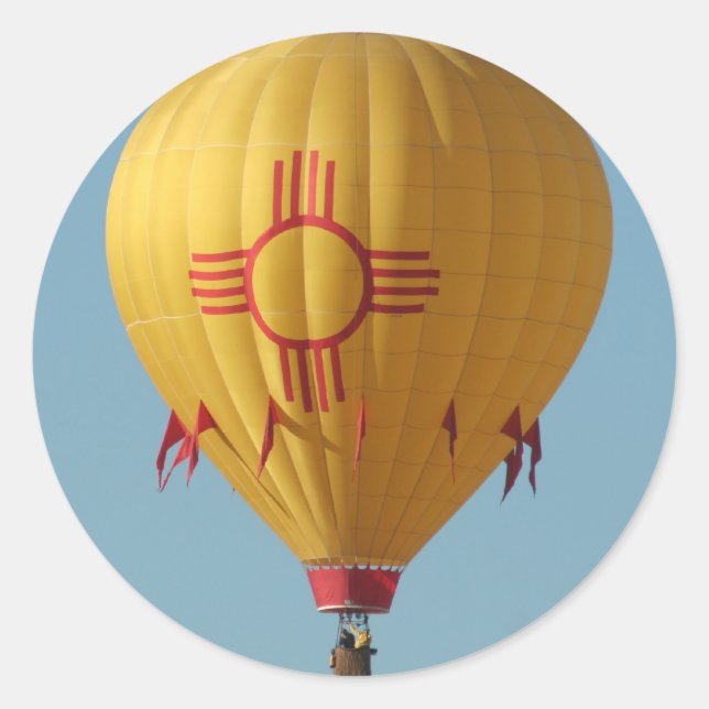 Zia Sun Symbol Hot Air Balloon Sticker (Front)