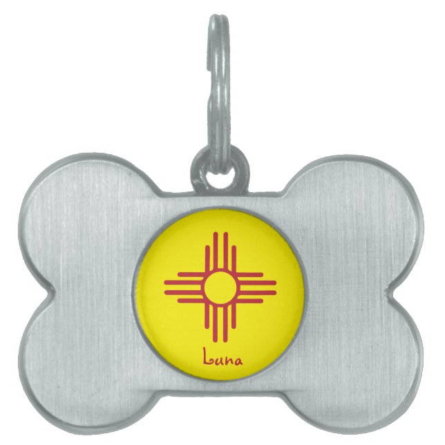 Zia Symbol Custom Name Pet ID Tag (Front)
