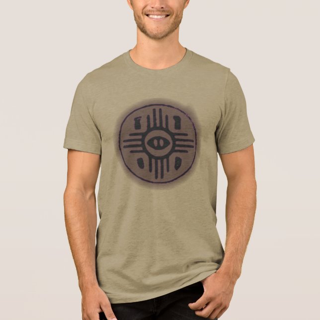 zia symbol tribal glow Tri-Blend shirt (Front)