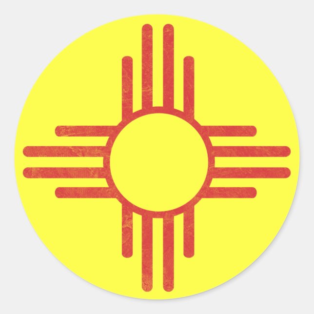 Zia Vintage Classic Round Sticker (Front)