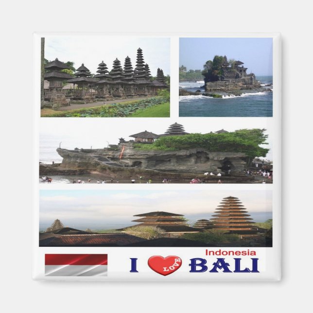 zID022 i love BALI collage, Indomesia Asia, Fridge Magnet (Front)