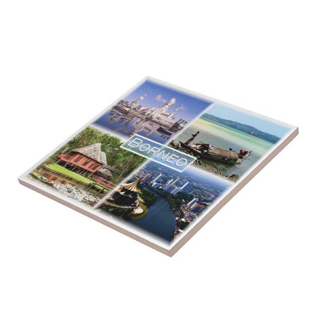 zID027 BORNEO Mosque Omar Ali, Indonesia, Tile (Side)