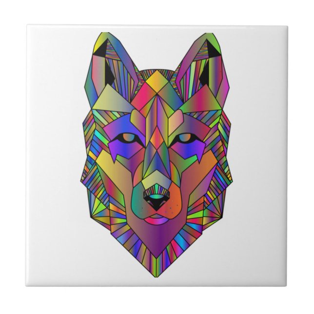 Zidika Vascouver Wolf Sticker - Colours Classic  Tile (Front)