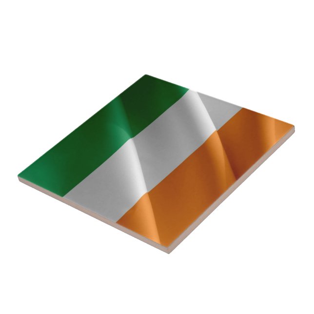 zIE002 IRELAND, Waving Flag, Tile (Side)