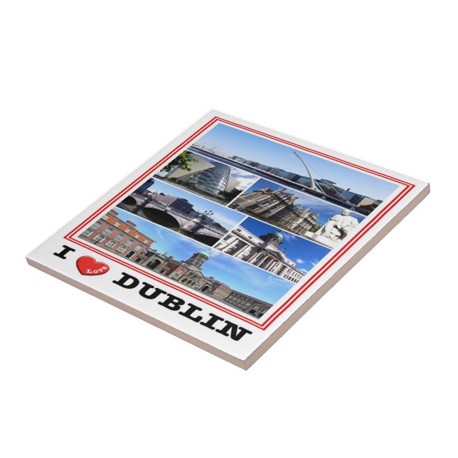 zIE009 DUBLIN I Love, Mosaic Ireland, Tile (Side)
