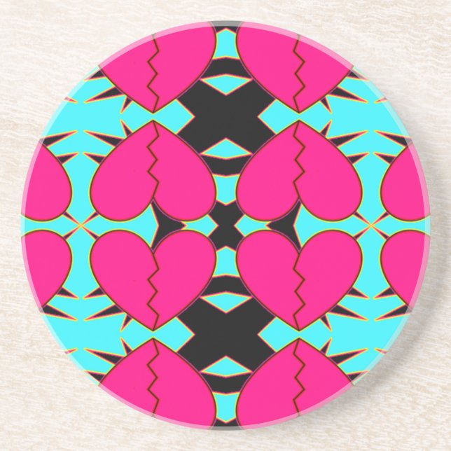 Zig n Zag Broken Hearts Coaster (Front)