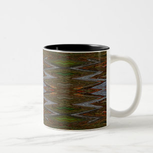 Zig Zag Abstract Two-Tone Coffee Mug
