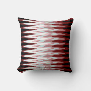 Zig Zag Black Red Grey Pattern Throw Pillow