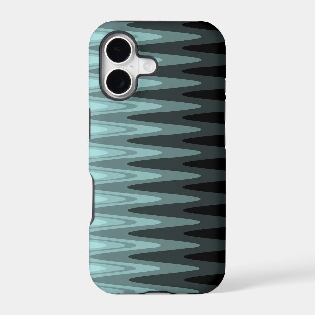 Zig Zag Black Teal Grey Pattern (Back)