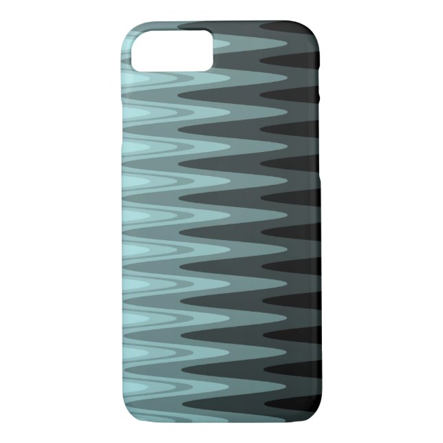 Zig Zag Black Teal Grey Pattern Case-Mate iPhone Case (Back)