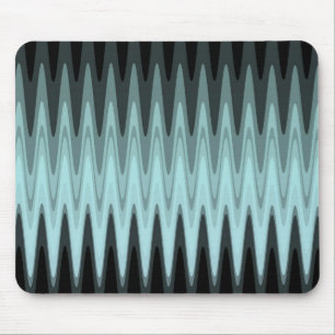Zig Zag Black Teal Grey Pattern Mouse Pad