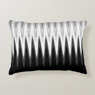 Zig Zag Black White Grey Pattern Accent Pillow