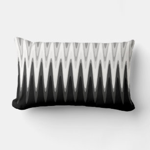 Zig Zag Black White Grey Pattern Lumbar Pillow