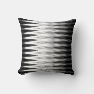 Zig Zag Black White Grey Pattern Throw Pillow