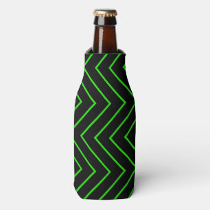Zig Zag Bottle Cooler/Green & Black Cooler
