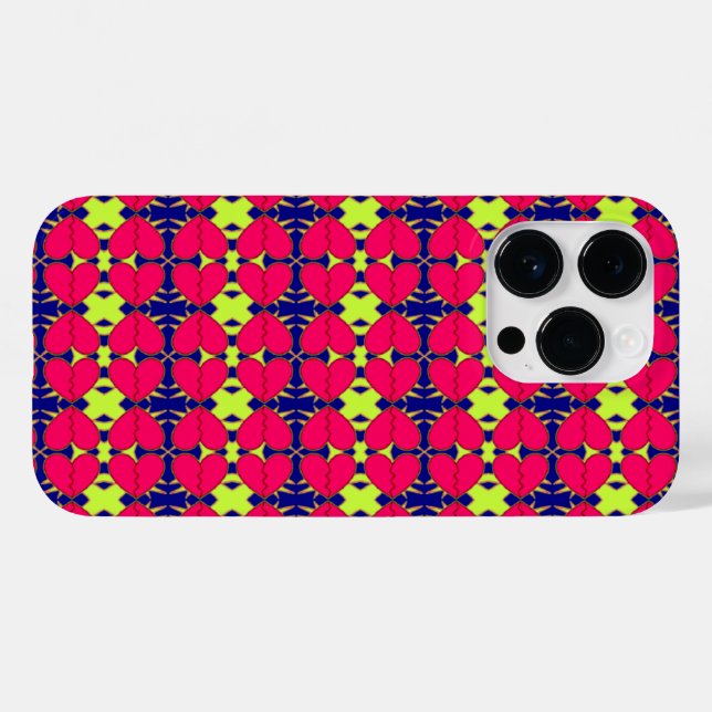 Zig-Zag Broken Hearts Case-Mate iPhone Case (Back (Horizontal))