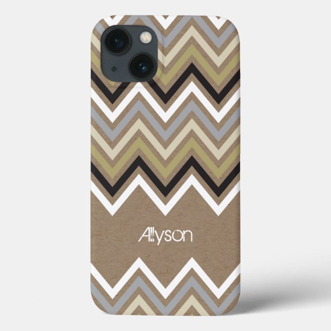 Zig Zag Chevron Pattern Kraft Paper Phone Case (Back)