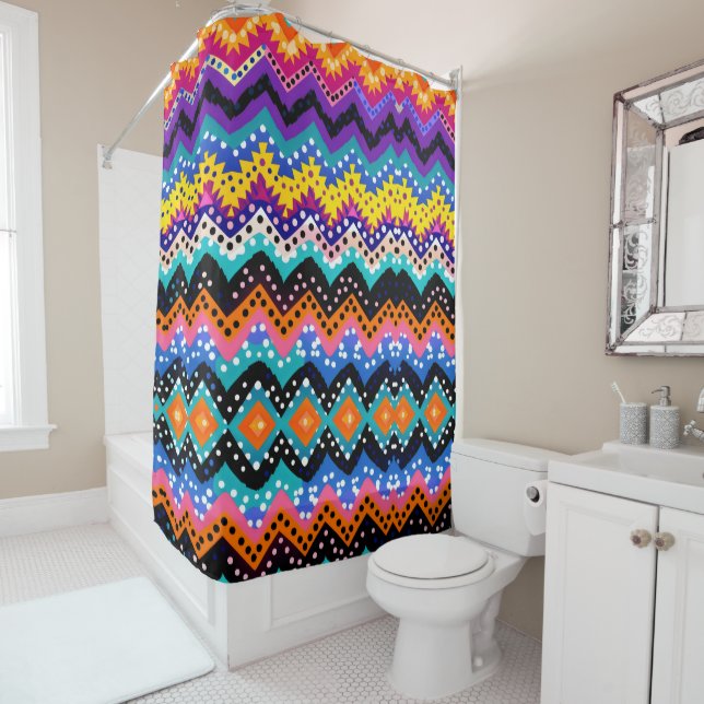 Zig Zag Colourful Bold purple,pink blue yellow (In Situ)