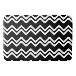 Zig Zag Dual Coloured Line Pattern Bath Mat