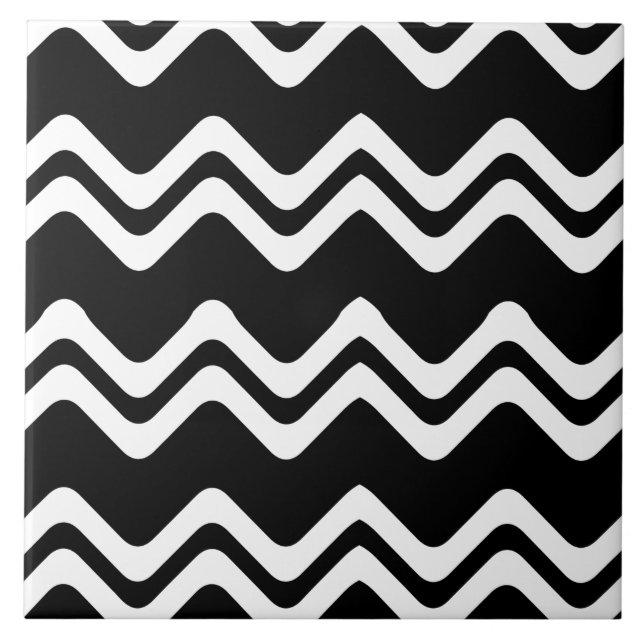 Zig Zag Dual Coloured Line Pattern Tile (Front)
