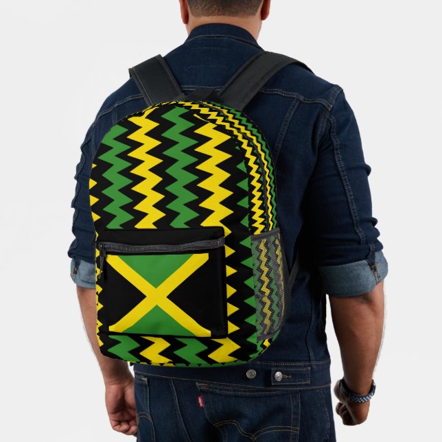 Zig Zag Jamican Flag Design Printed Backpack (Insitu (Model))