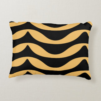 Zig zag lines with gold pattern accent pillow