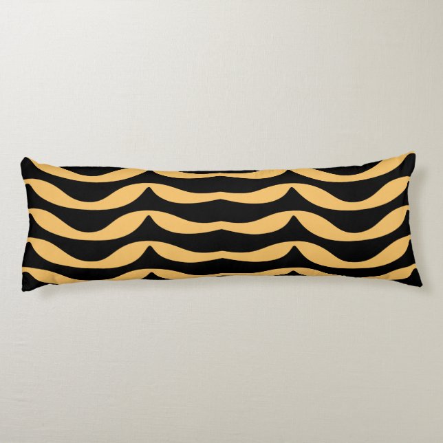 Zig zag lines with gold pattern body pillow (Back)