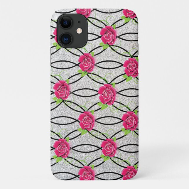 Zig Zag Pattern, flower Case-Mate iPhone Case (Back)