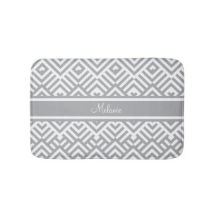 Zig zag pattern with name bath mat