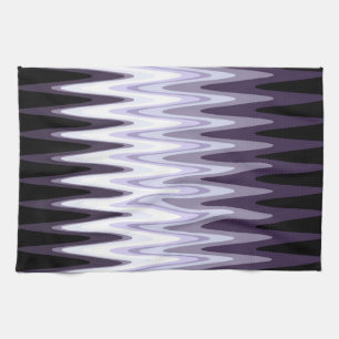 Zig Zag Purple Blanc Gris Motif Serviette de cuisi