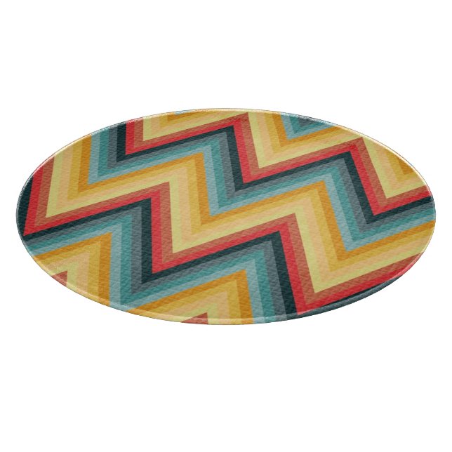Zig Zag Striped Background 2 Cutting Board (Corner)
