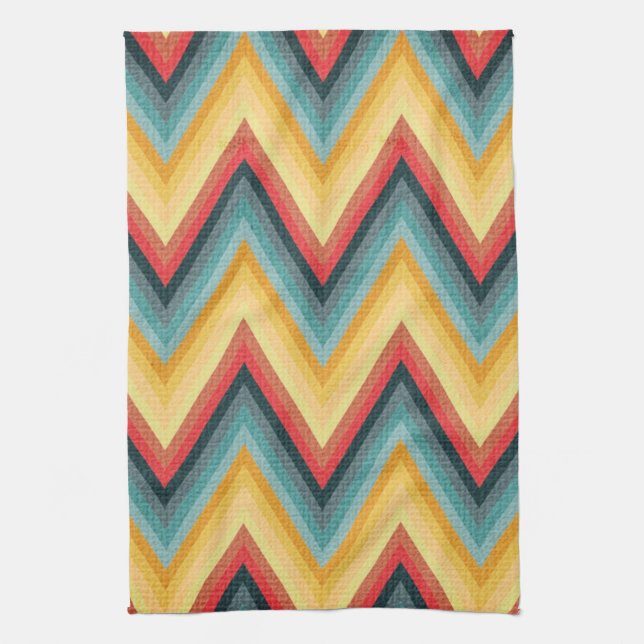 Zig Zag Striped Background 2 Kitchen Towel (Vertical)
