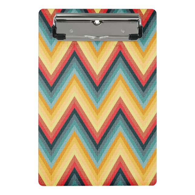 Zig Zag Striped Background 2 Mini Clipboard (Front)