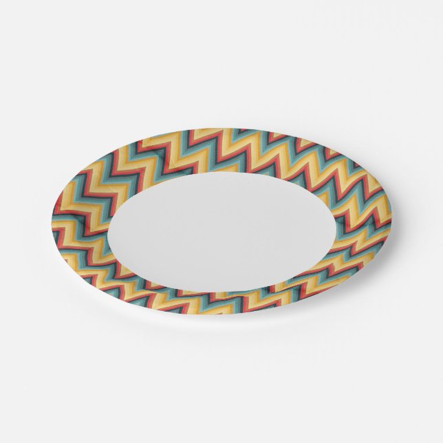 Zig Zag Striped Background 2 Paper Plate (Angled)