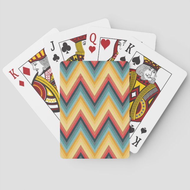 Zig Zag Striped Background 2 Playing Cards (Back)