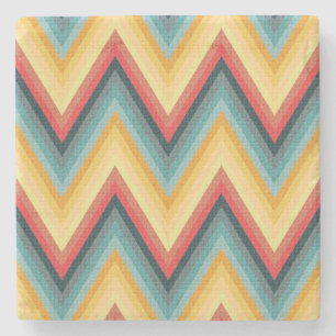 Zig Zag Striped Background 2 Stone Coaster