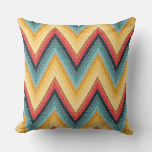 Zig Zag Striped Background 2 Throw Pillow (Front)