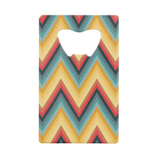 Zig Zag Striped Background 2 Wallet Bottle Opener (Front)