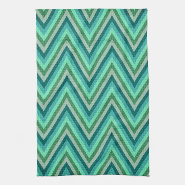 Zig Zag Striped Background Kitchen Towel (Vertical)