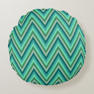 Zig Zag Striped Background Round Pillow