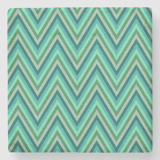 Zig Zag Striped Background Stone Coaster (Front)