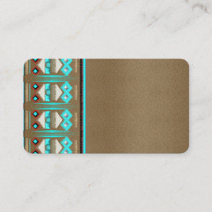 Zig Zag Style natif Carte de visite rustique