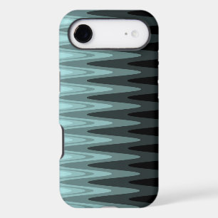 Zig Zag Turquoise noir Motif gris