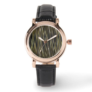 Zig Zag Wave Olive Design Watch