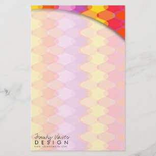 Zig Zag Waves Pattern Colourful Mod Art Geo Design Stationery