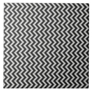Zig-Zag White and Black Brick Pavers Tile