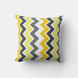ZIG- ZAG, YELLOW & GREY THROW PILLOW