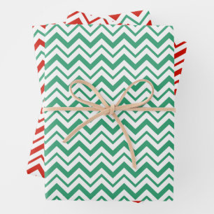Zig-Zagged Mint Stripe Wrapping Paper