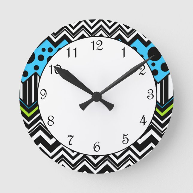 Zig Zags Round Clock (Front)
